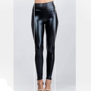 Liquid vegan leather leggings